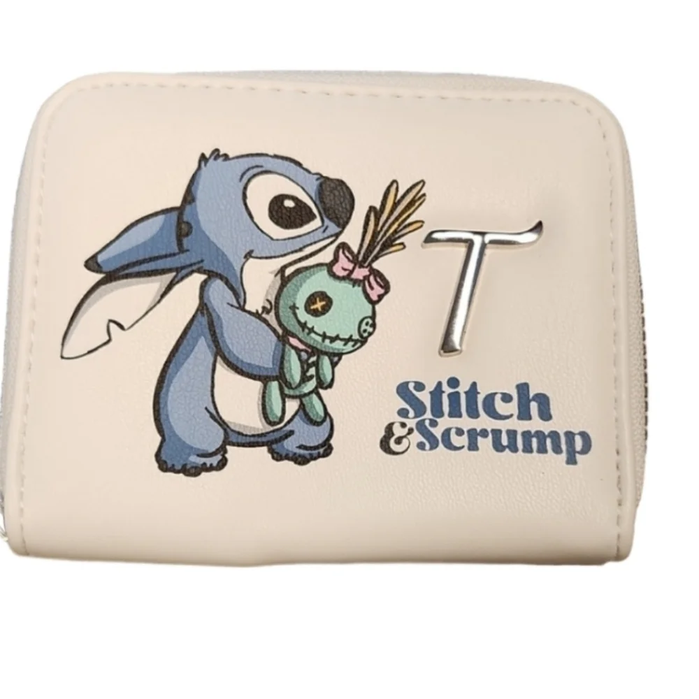 Disney Stitch wallet with letter T scrump NWT Primark Disney coin zip wallet